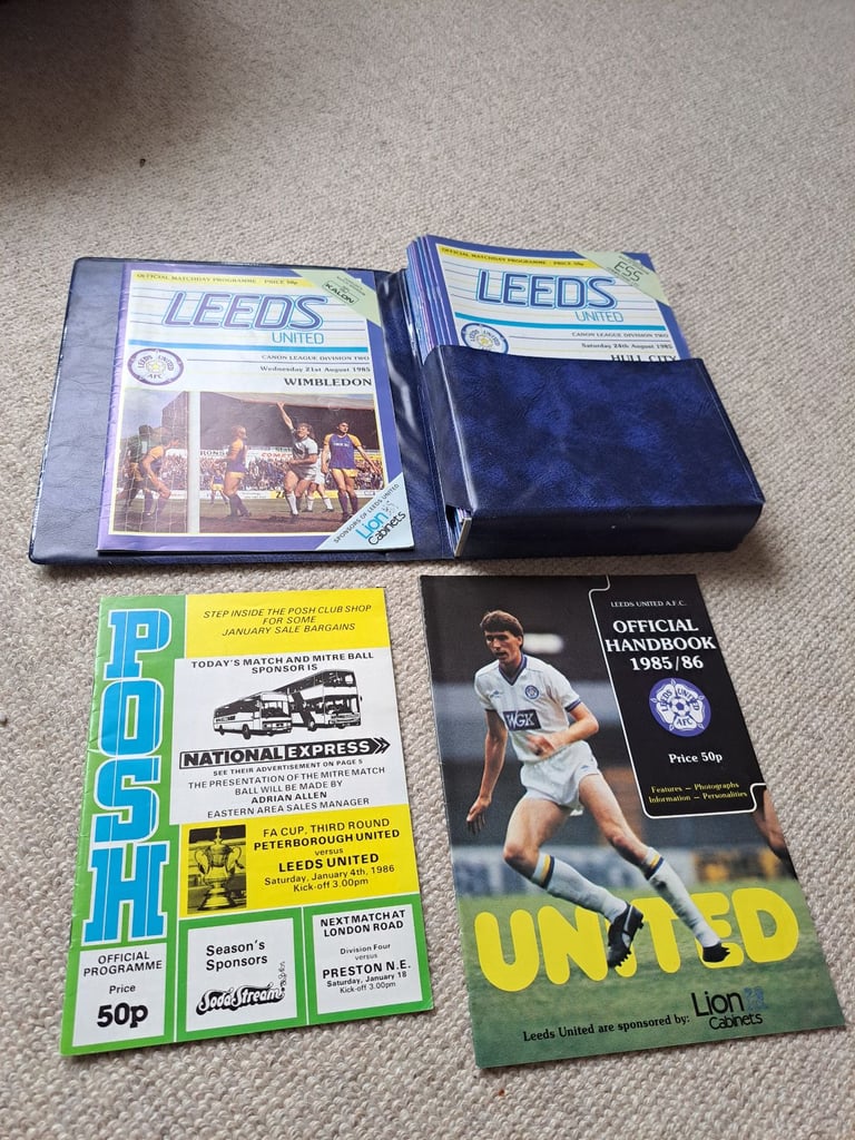 11 Full Season Sets of Leeds United Home Programmes