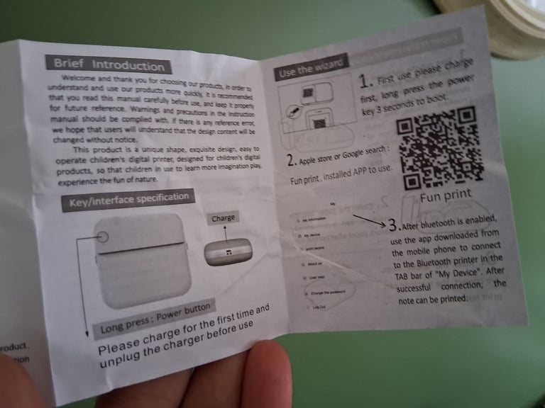 Printer, Mini, Portable inkless thermal printer 