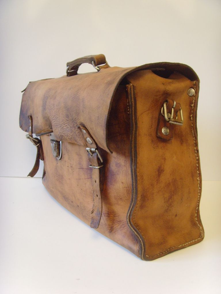Vintage Engineers Real Leather Tool or Bike Bag