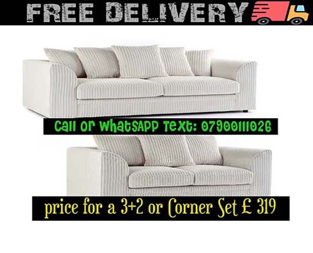 HighEnd Sofas set 2 and 3 seater fabric sofa corner sofa in