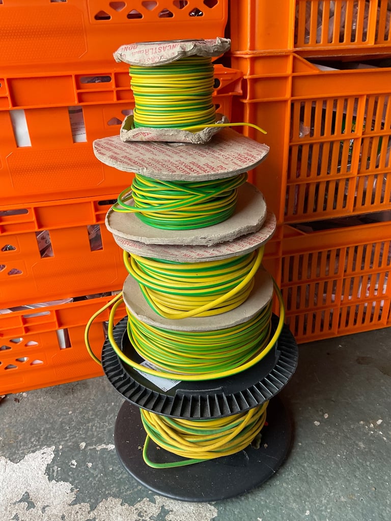 image for green/yellow conduit copper cable 