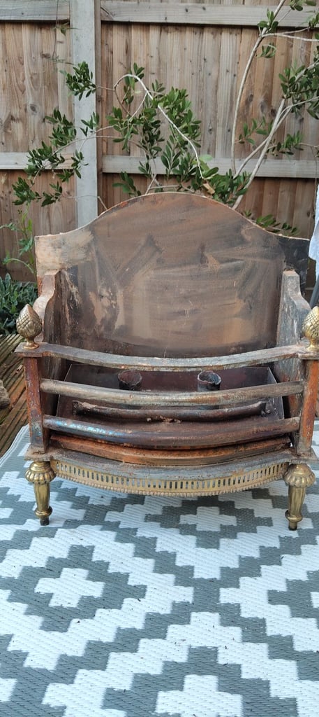 image for Antique brass and cast iron fire bucket