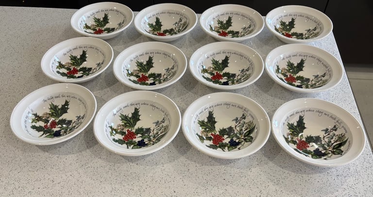 image for Portmeirion The Holly & the Ivy dessert / cereal bowls X 12 