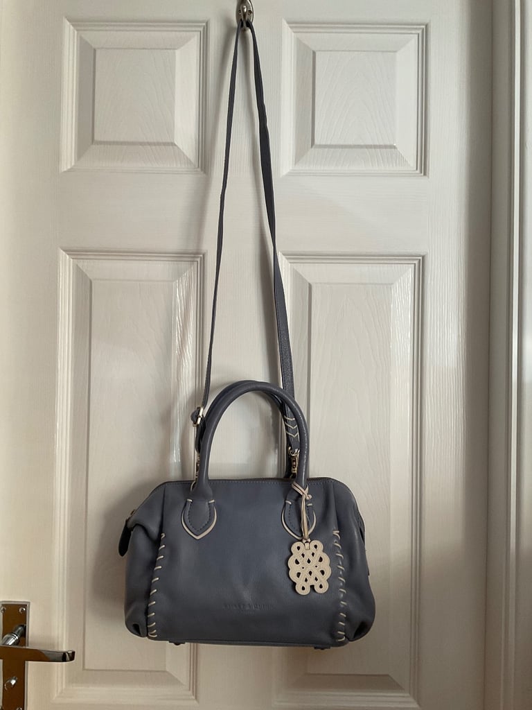 Bailey & Quinn Soft Leather Handbag & Dust-bag, Light Blue Excellent Condition