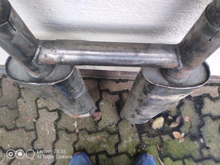 TR8 / TR7 center stainless steel exhaust silencers