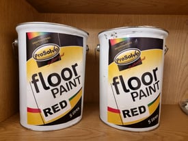 Floor Paint Prosolve Red 5 litres x 2 and roller