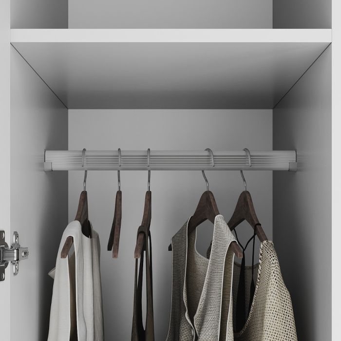 New 2 Drawers 2 Doors White Free- Standing Wardrobe With Large Hanging Space RRP £225 Our Price £185