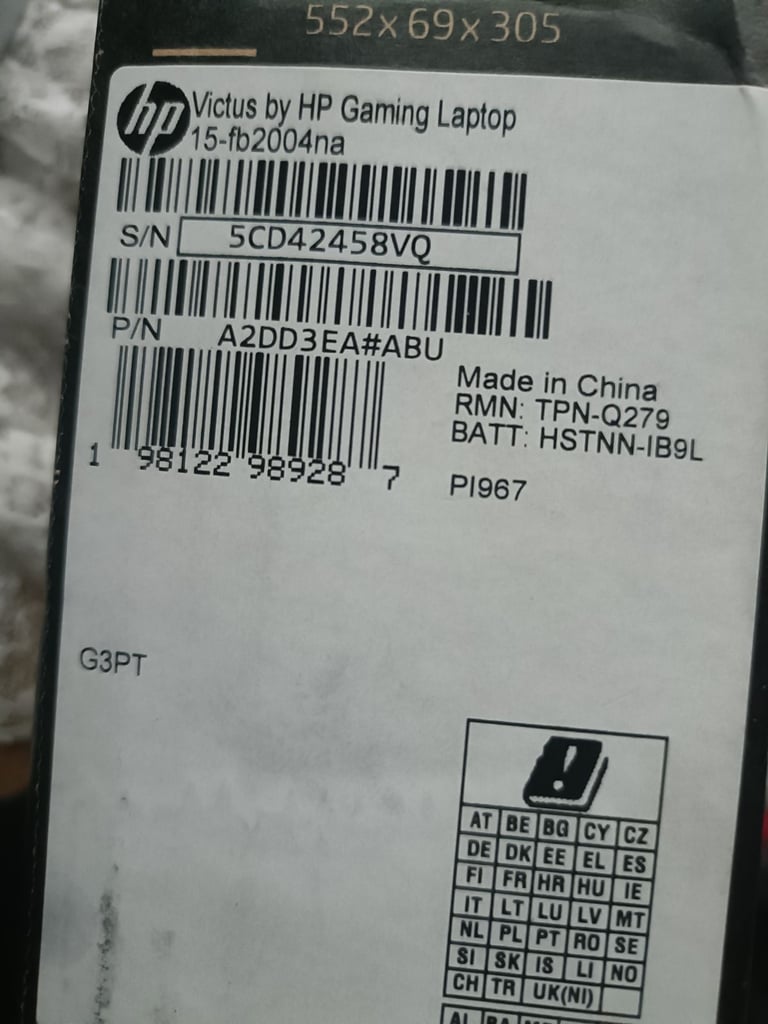 HP Victus Gaming laptop 15-fb2004na Brand new Sealed RRP £799 Curry's 