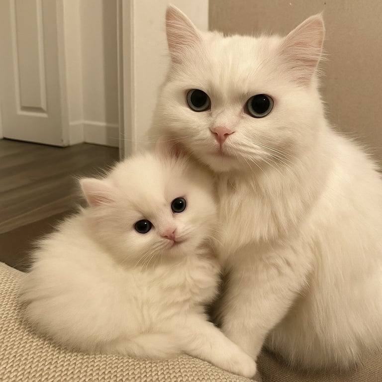 Rarely available Beautiful Pure Persian White Female Kitten with grey eyes, ready to go in 2 weeks