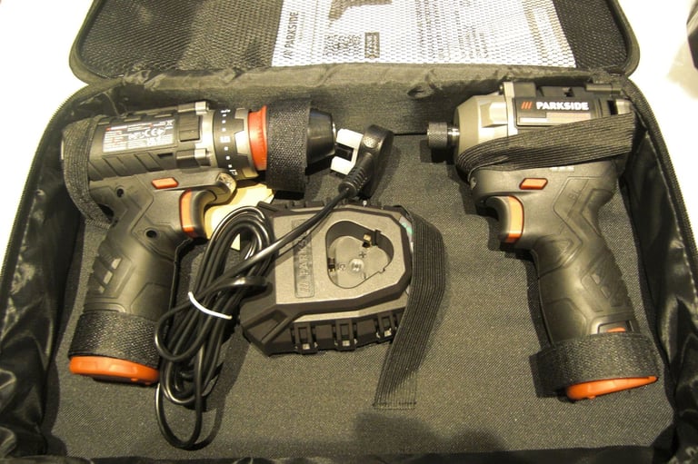 NEW 12v Cordless Drill Driver + Impact Driver + Charger & Batteries