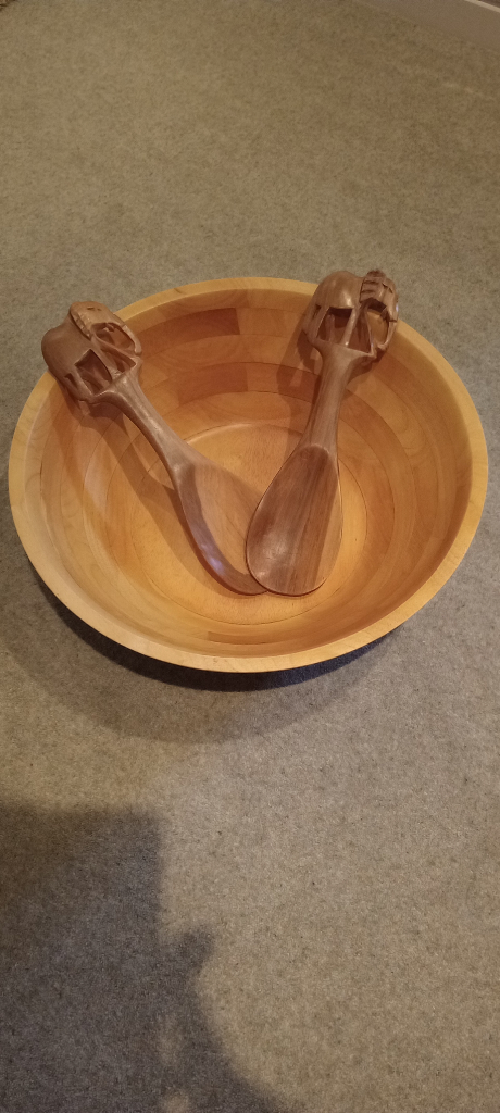 Extra large wooden hand crafted bowl 