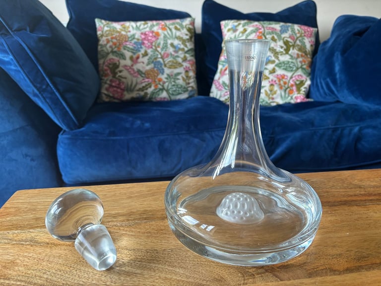 Beautiful Krosno Poland Dornberger London Handmade Glass Ships Decanter