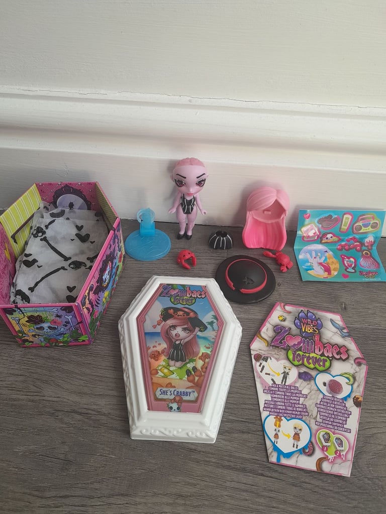 image for Zombaes Forever - She's Crabby - small doll in boxed coffin 
