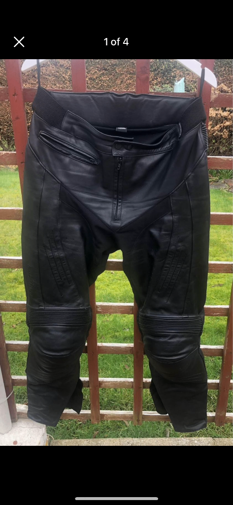 image for Motorbike Frank Thomas Leather Trousers size 14