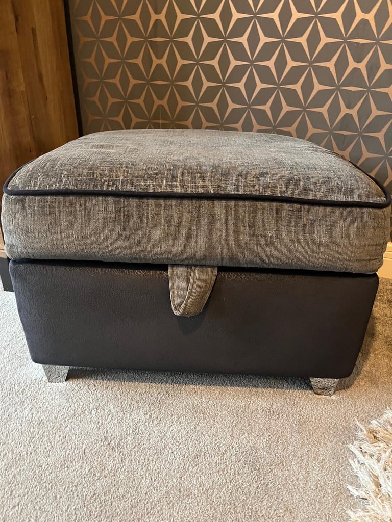 image for Grey and black foot stool 