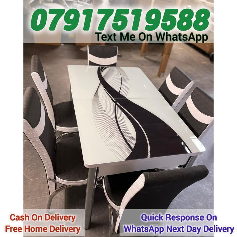 Dining table with 4 and 6 chairs Free Delivery
