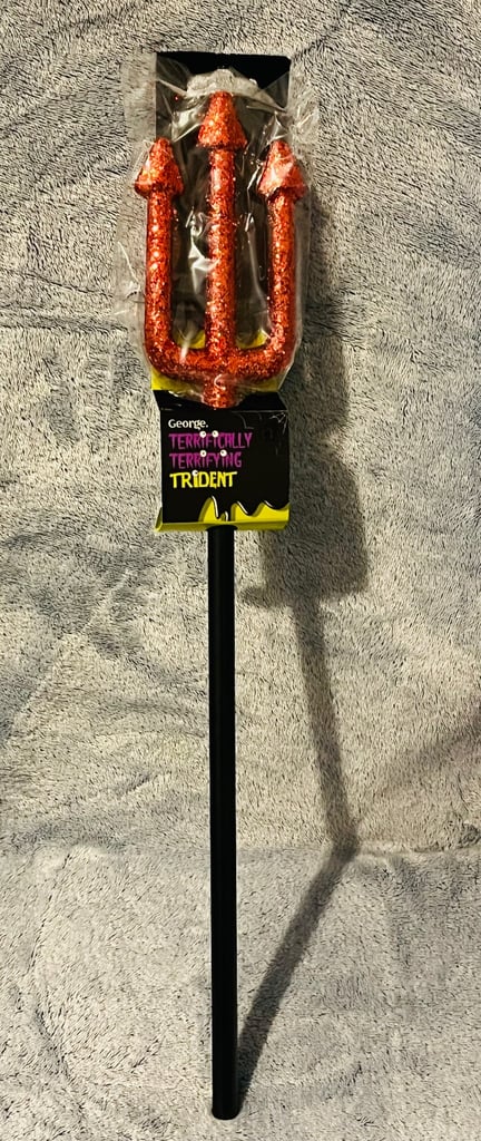 image for BNWT red glitter trident . Great for Halloween 