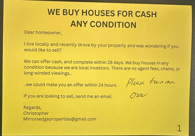 WE BUY PROPERTIES FOR CASH