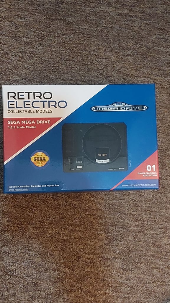 Sega megadrive scale model and megadrive charger  collectable 