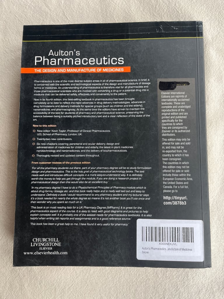 Aulton’s Pharmaceutics The Design and Manufacture of Medicines