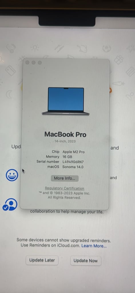 MacBook m2 Pro 14inch 2023
