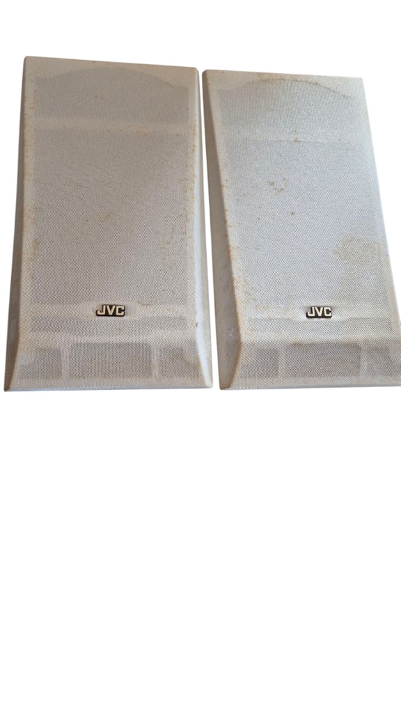 JVC mini stereo, cd and tape player and radio. Great sound. Some marks on speaker covers see pics.