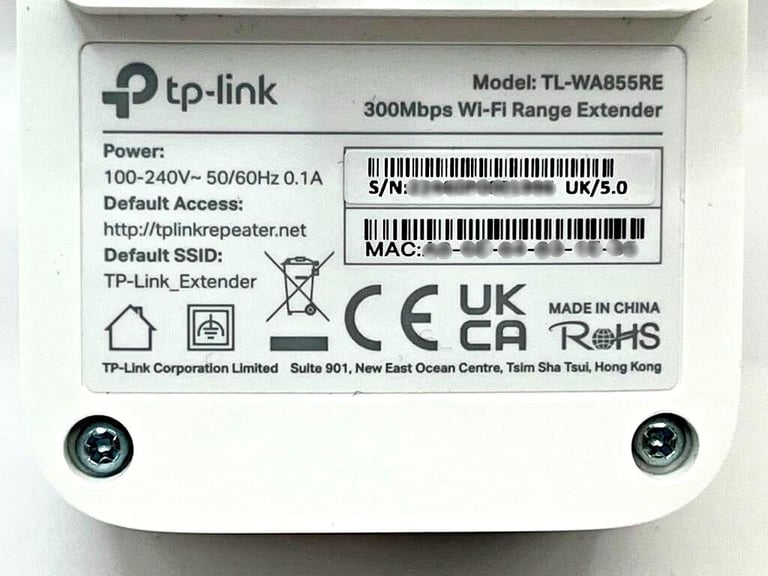 TP-Link N300 Wi-Fi Range Extender 300 Mbps 2.4GHz TL-WA855RE Wall Plug NEW, BOXED