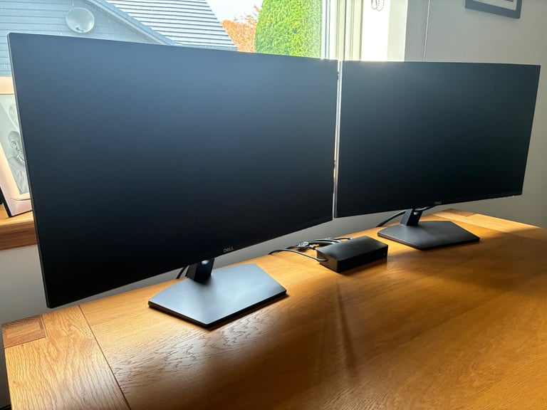 image for 2 x 27” Dell HD Monitors c/w Dell D6000 Docking Station
