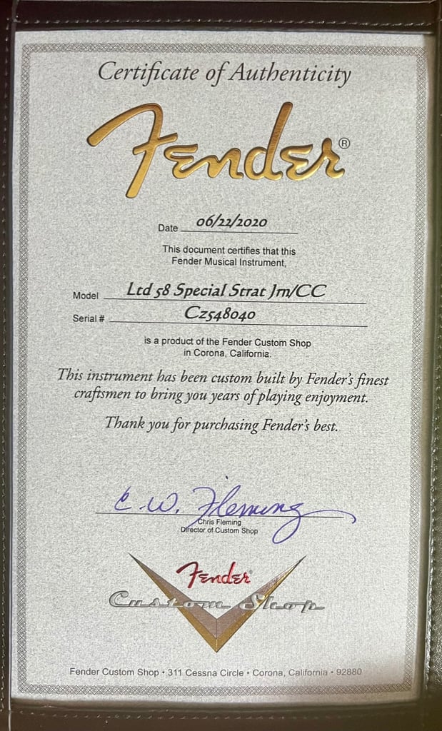 fender Stratocaster Custom Shop 