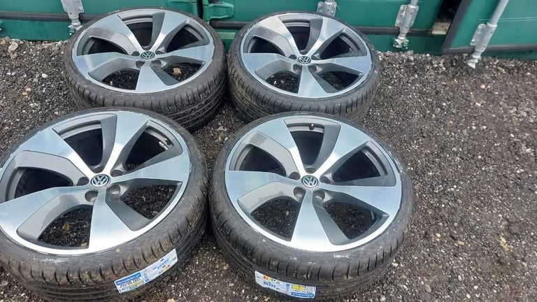 GENUINE 21 AUDI FORGED ALLOY WHEELS + NEW TYRES Q3 Q5 A5 PASSAT VW ID BUZZ PHAETON 5 X 112