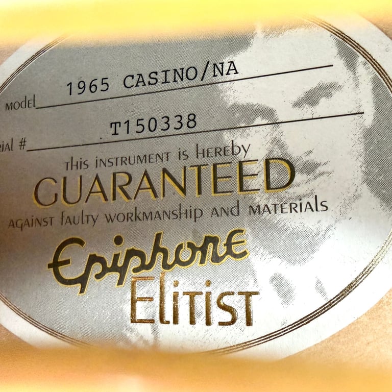 2015 Epiphone Japan Elitist 1965 Casino - Natural - Trades