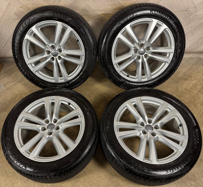 20'' GENUINE AUDI Q7 S LINE 5 DOUBLE SPOKE ALLOY WHEELS ALLOYS TYRES TOUAREG