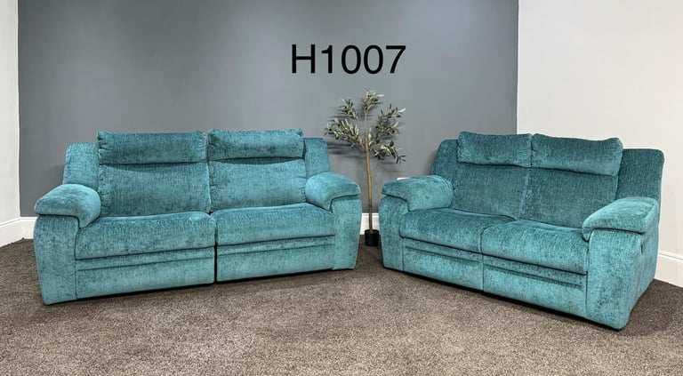 DFS Teal Blue 3&2 Seater Sofas  £395 Free Local Delivery