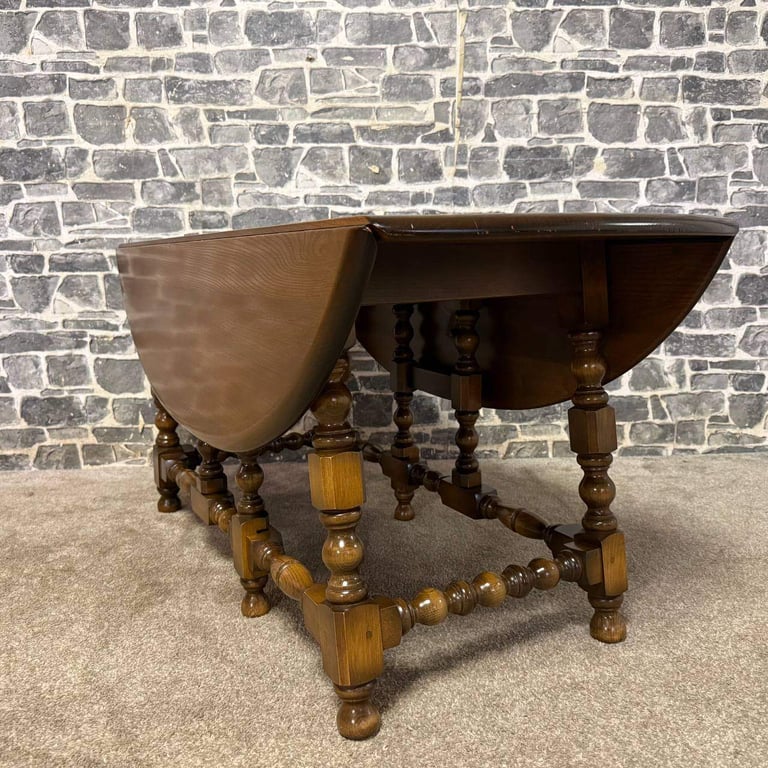 Ercol Oval Drop-Leaf Gateleg Dining Table