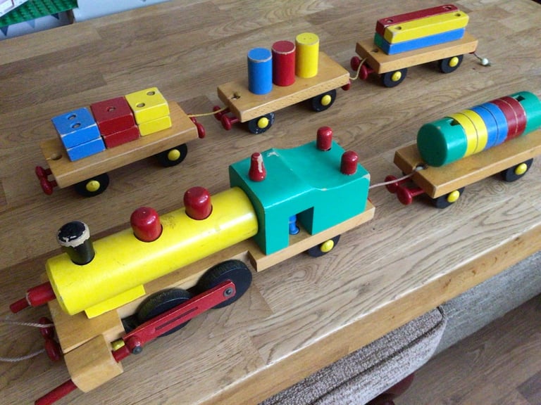 Vintage Kids Wooden Train Etc.