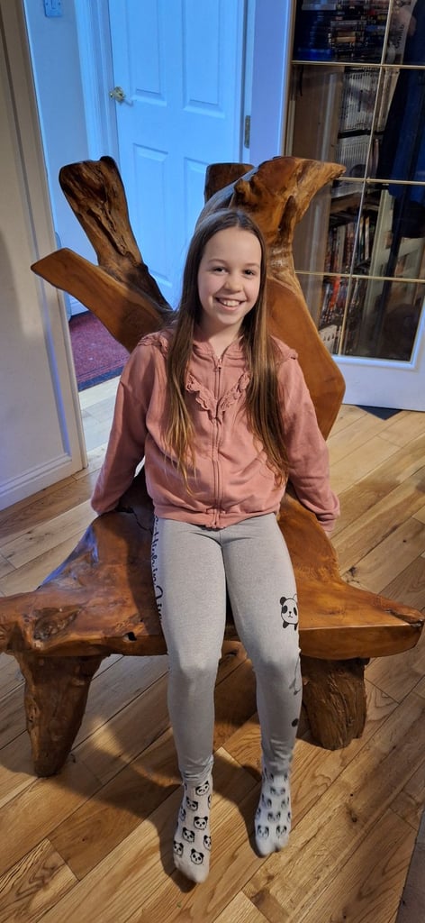 Hand Carved, Heavy, Solid, Wooden Statement Chair