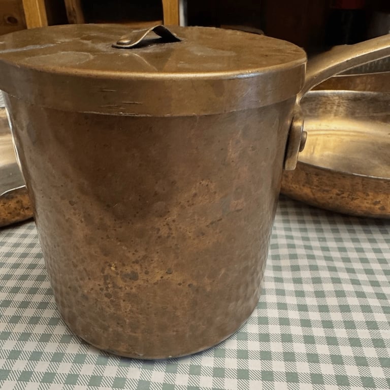 Heavy Vintage copper cooking pots 