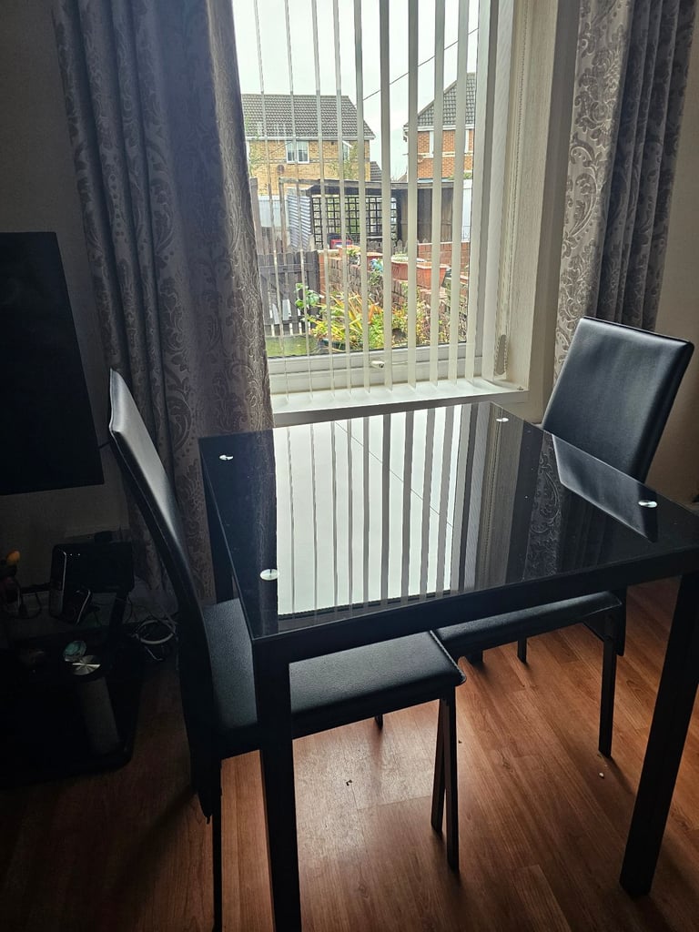 Square table and 2 chairs