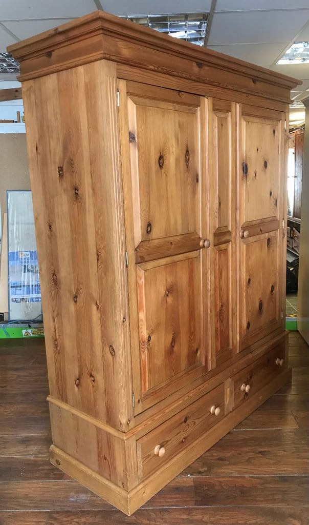 Triple size  2 drawers solid pine  wardrobe good conditions