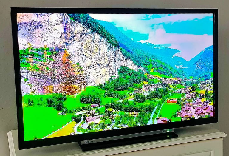 32" TOSHIBA SMART FULL HD SLIM LIGHTWEIGHT WIFI LED APPS TV RC & STAND TOP CONDITION -FREE DELIVERY
