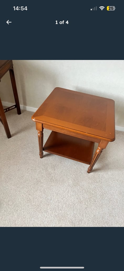 image for Light mahogany solid coffee/side table immaculate
