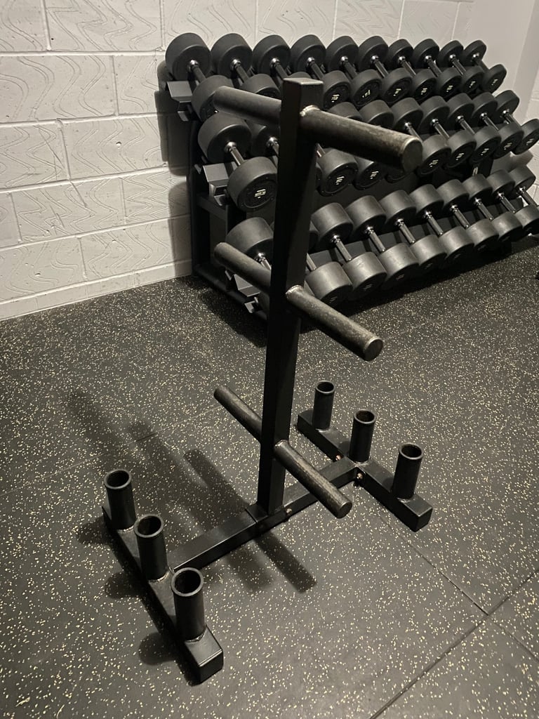 image for Heavy duty olympic weight tree with 6x barbell holders.