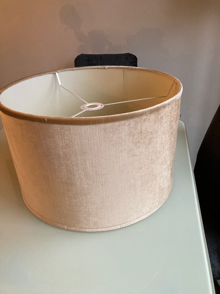 image for Cream velvet large lampshade, 