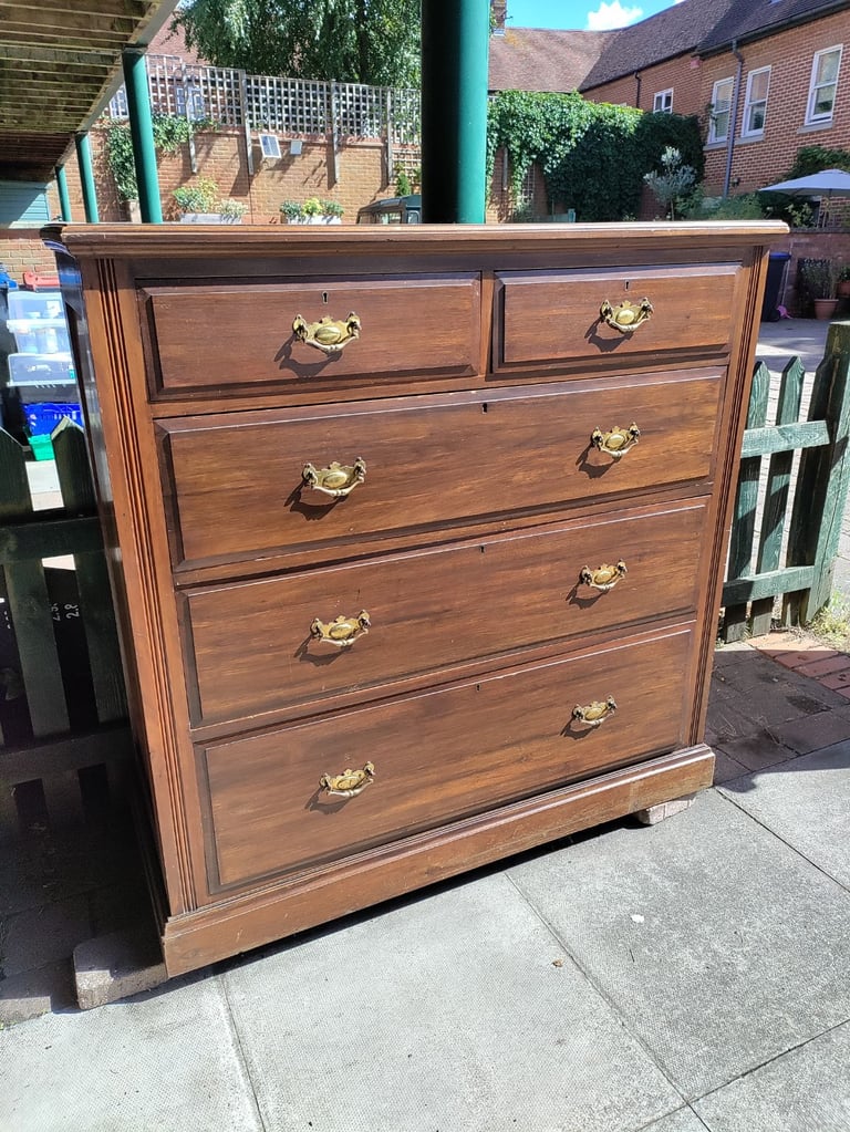 image for Solid wood chest of 5 drawers - LARGE (48in x 48in x 21in)