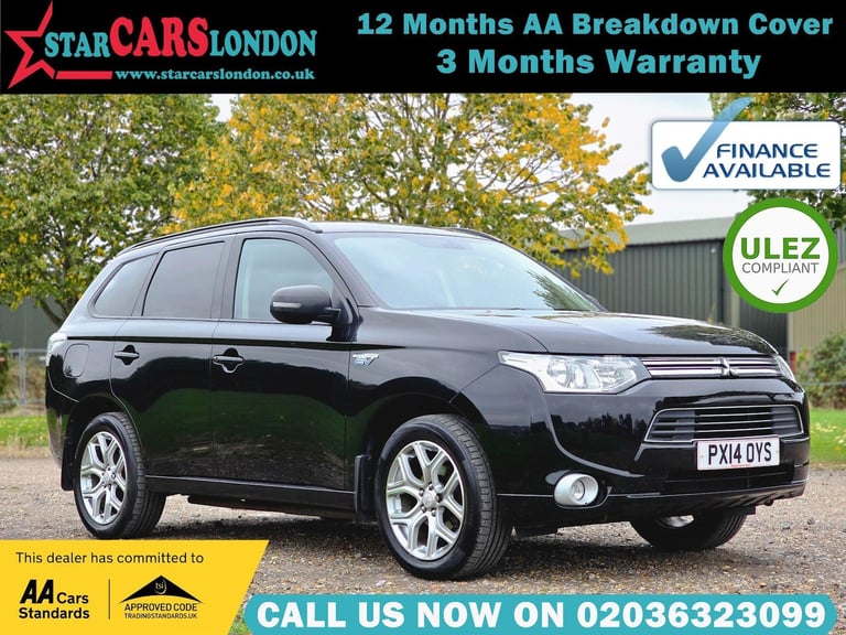 2014 Mitsubishi Outlander 2.0h 12kWh GX3h CVT 4WD Euro 5 (s/s) 5dr ESTATE Petrol/Electric Hybrid ...