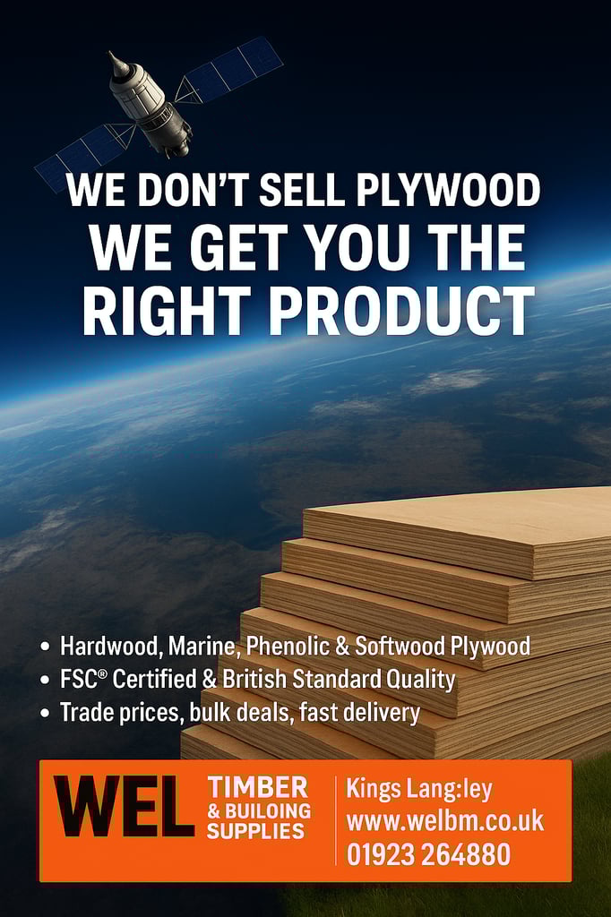 All plywood and sheet panel materials 