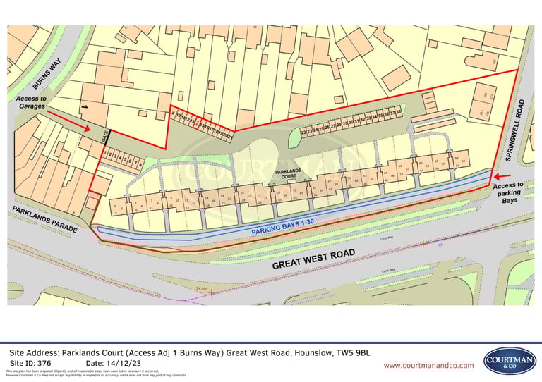 Parking Spaces to rent: Parklands Court (access Burns Way), Hounslow TW5 9BL 