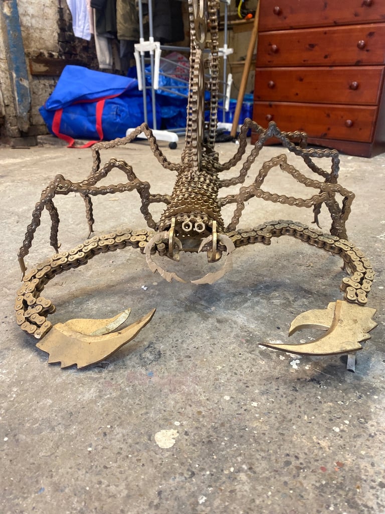 Metal scorpion sculpture