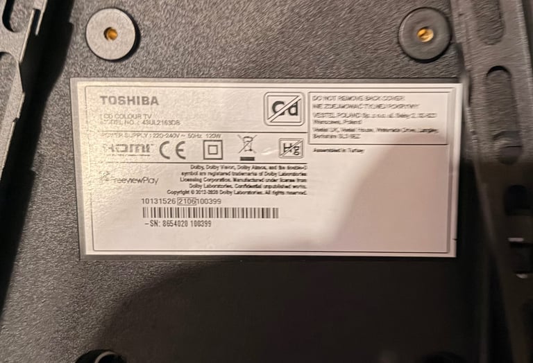 Toshiba 43inch Smart TV