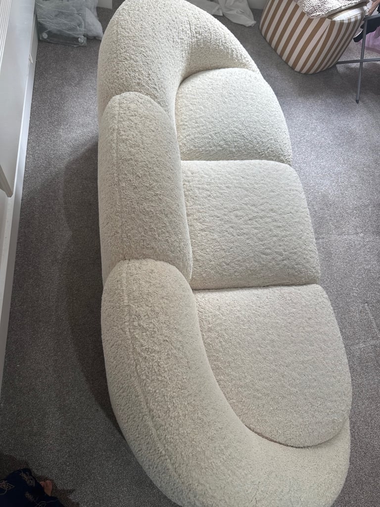 Boucle Cream cloud 3 seater sofa couch used
